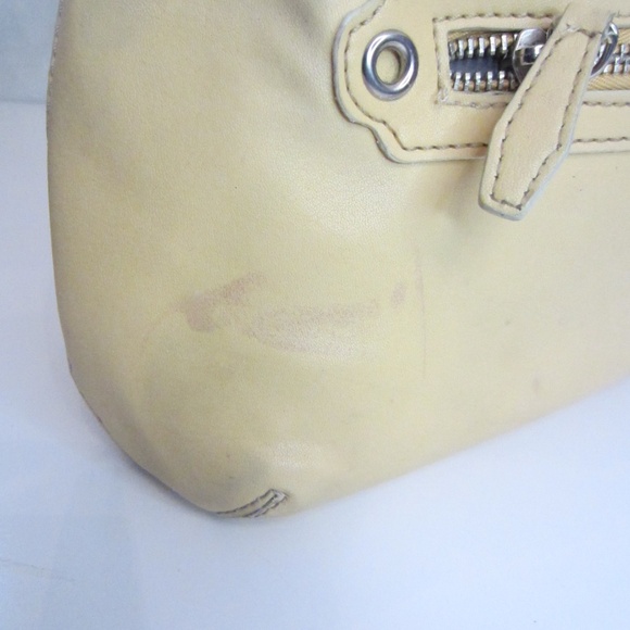 Nine West Small Yellow Hand Bag Buckle Strap Zipper Closure Silver Hardware - Picture 5 of 13